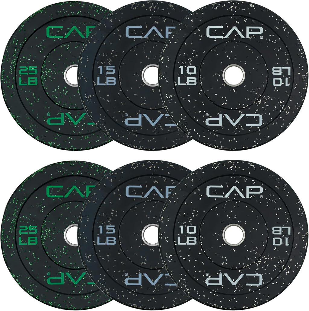 2-inch Olympic Bumper Plate Weight Set | 100-370 lbs | Multiple Colors | Storage Rack Optional