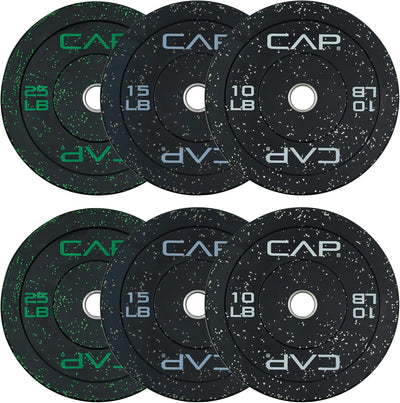 2-inch Olympic Bumper Plate Weight Set | 100-370 lbs | Multiple Colors | Storage Rack Optional