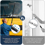 12-51’’ Telescopic Window Squeegee for High Windows, 2-in-1 Window Cleaning Kit with Extra Silicone Blade & Hook