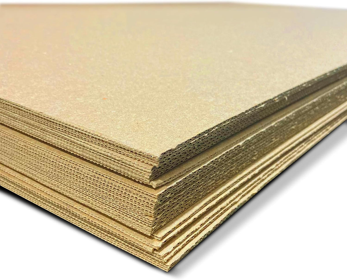 32" x 40" Kraft Two Sided (E-Flute) Corrugated Project Sheets, Cardboard Sheets, Flat Packing Inserts, Crafts, Pads