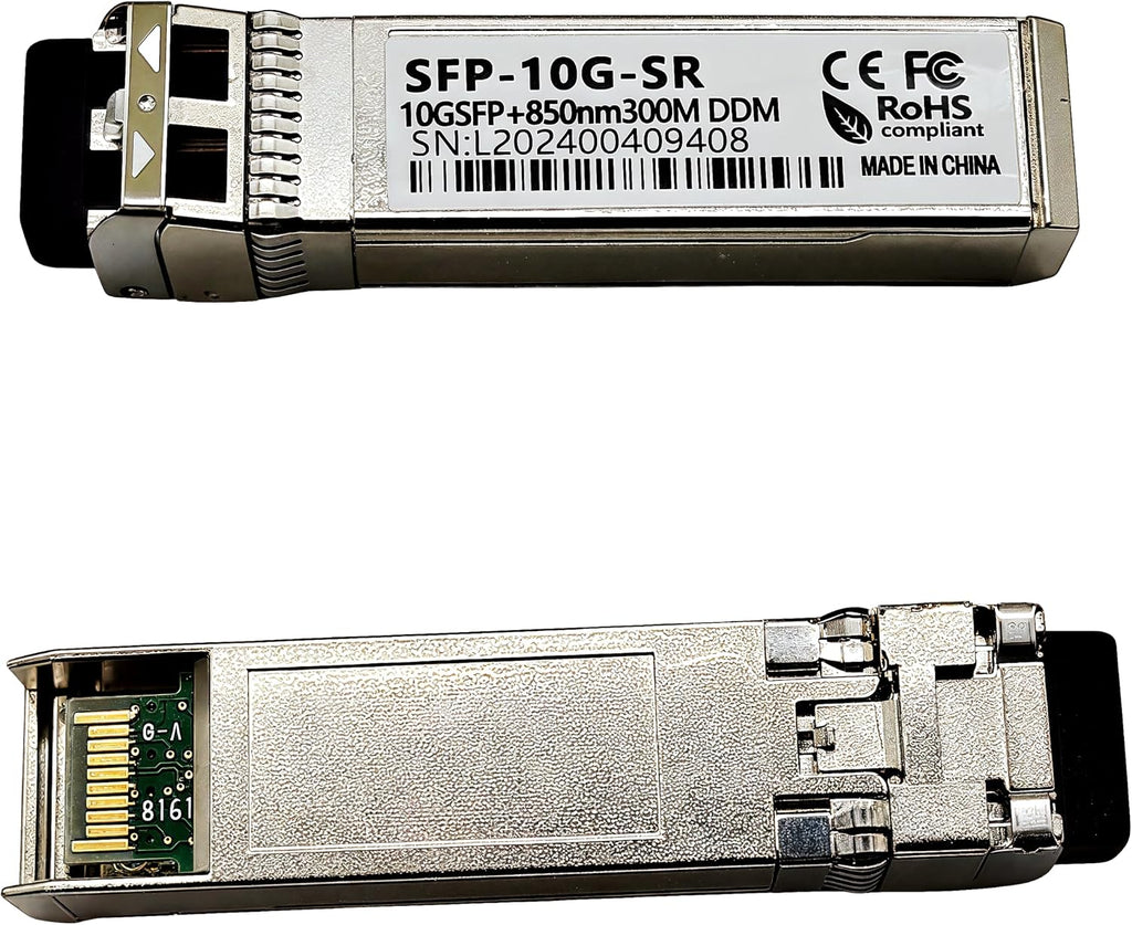 10G SFP+ Transceiver Module, 850nm Multimode, LC Connector, 300M Range,SFP Multi-Mode LC Module, SFP-10GB-SR,Compatible with Meraki,Ubiquiti,Cisco,Mikrotik,Netgear,D-Link and More (1)