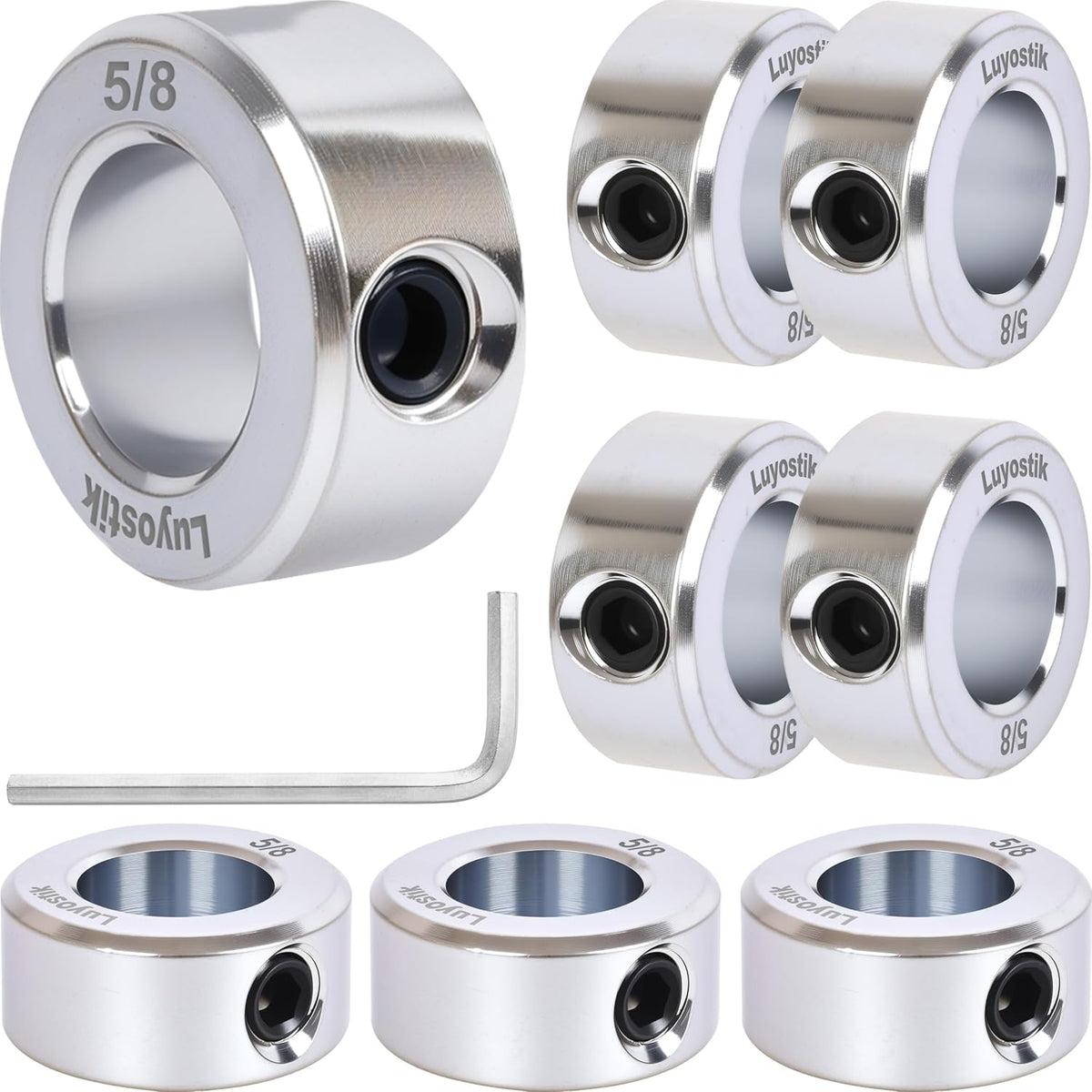 8pcs 5/8" bore Shaft Collar,Zinc Plated Set-Screw Shaft Collars