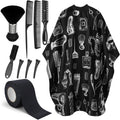 10 Pcs Barber Cape Kit with Combs, Clips, Neck Duster for Home Salon | Barber Gifts for Men,Lightweight