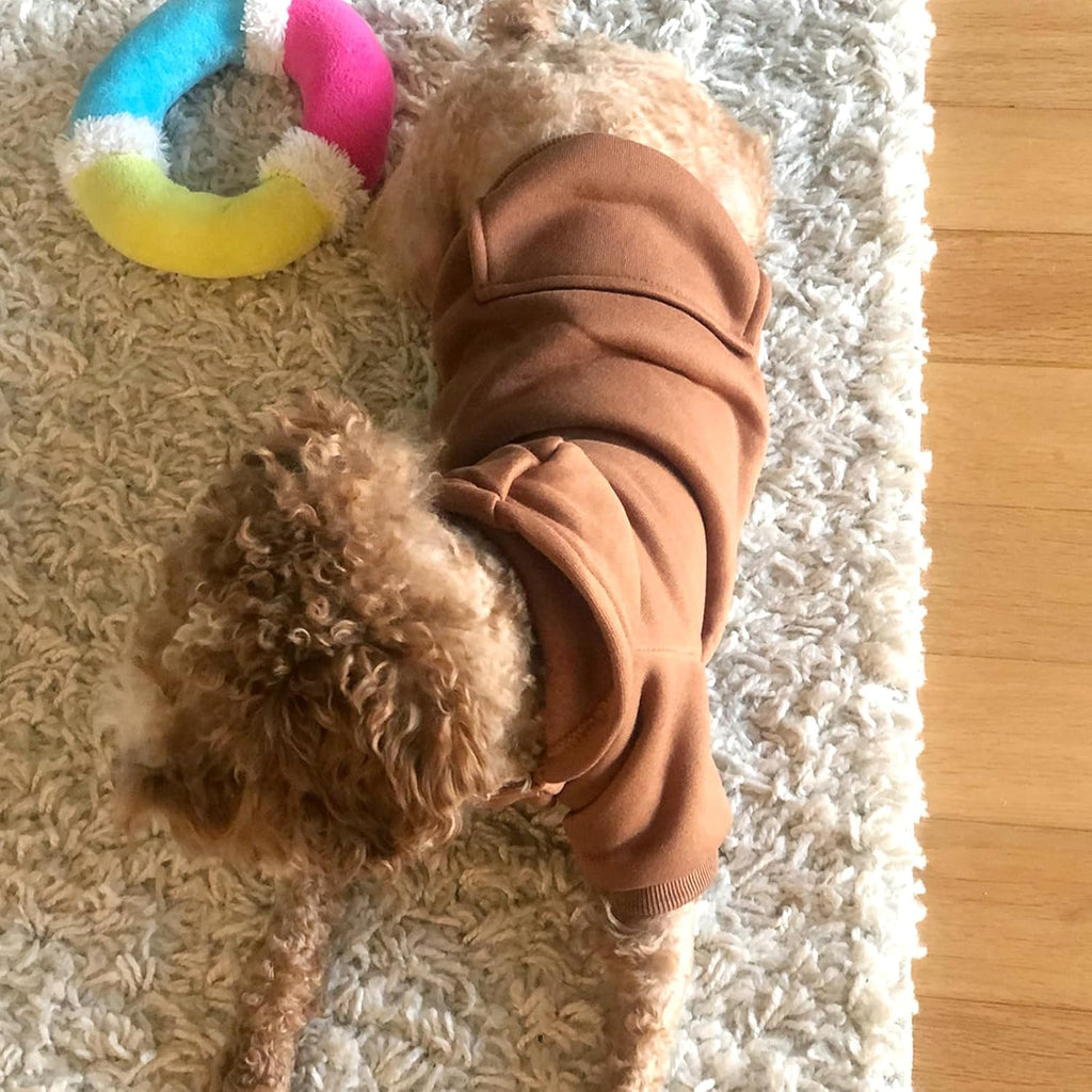 Soft Dog Hoodies for Small Dogs, Fleece Puppy Sweatshirt with Pockets, Warm Winter Cold Weather Coats for Pet Cat
