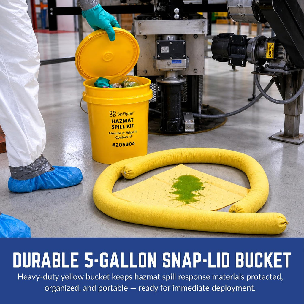 Spilfyter Hazmat Spill Kit in Reusable Bucket