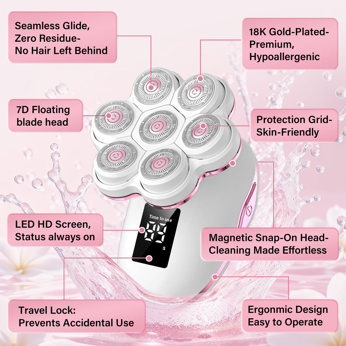 Electric Razors for Women Legs, 7D Floating Head Electric Shaver
