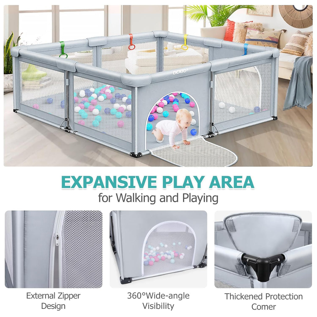 Baby Playpen Foldable Large Playpen for Babies and Toddlers 71×59 | Baby Play Pen Portable Playpen Fence Kids Safety
