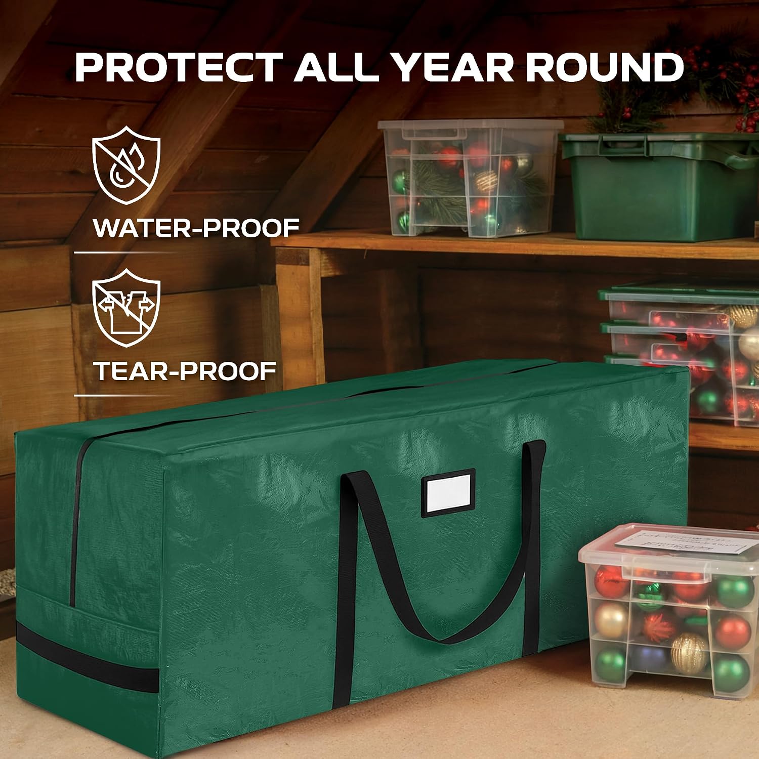 Heavy Duty Christmas Tree Storage Bag – 9 Ft Artificial Christmas Tree Bag - Heavy-Duty Waterproof Material with