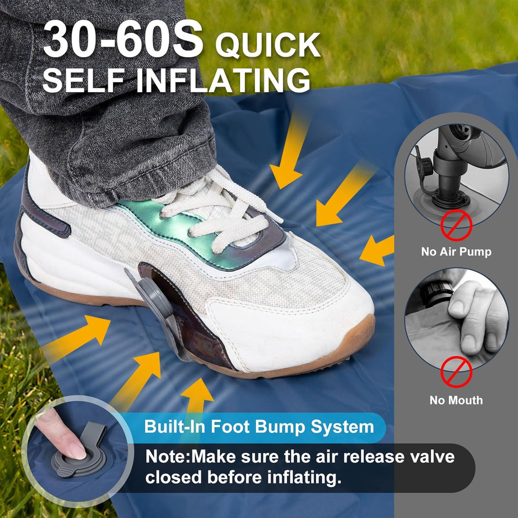Sleeping Pad Camping, Ultra Lightweight & Compact Mattress for Outdoor & Indoor, Portable Sleeping Mat with Built-in