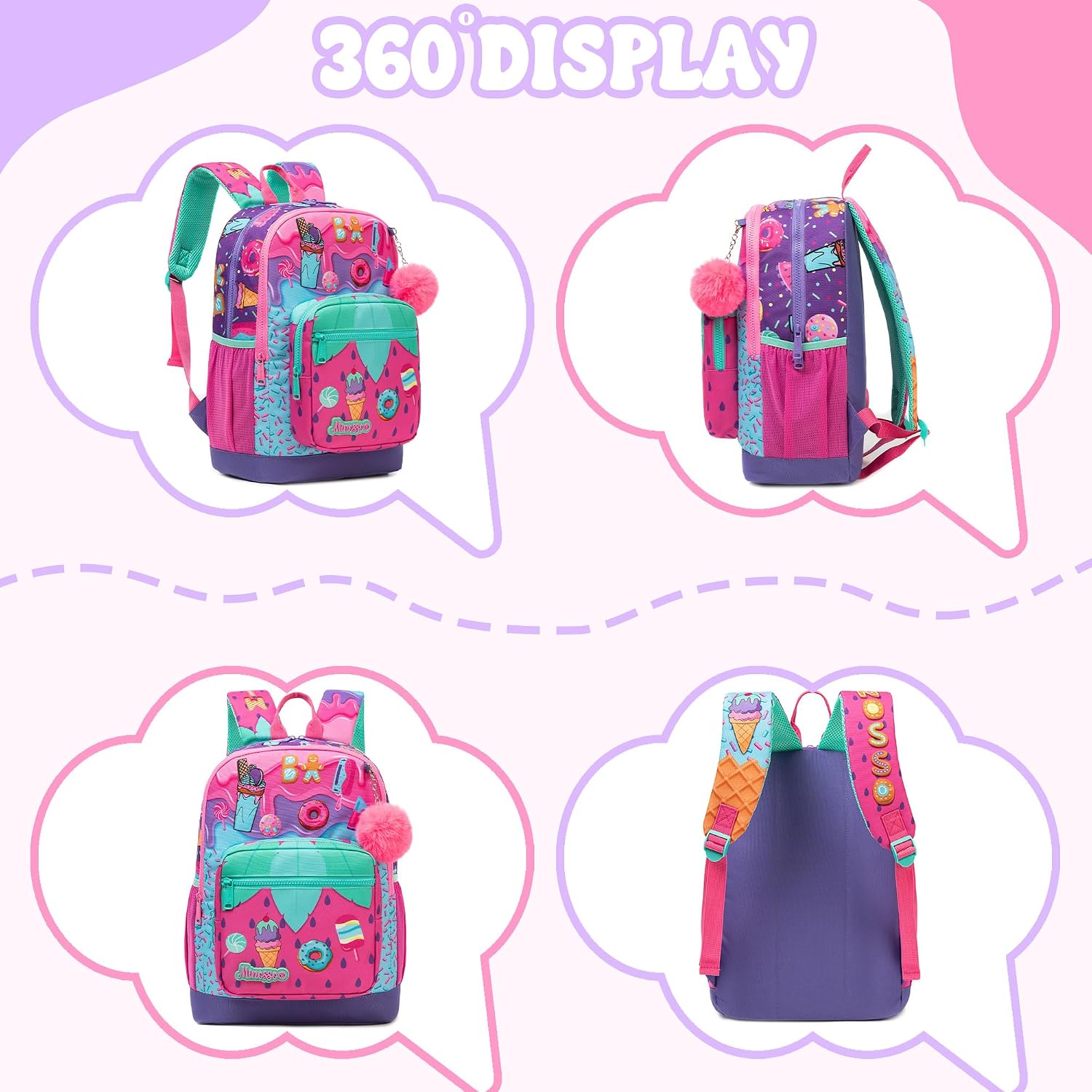 Girls Backpack for School Backpack for Girls 8-12 with Lunch Box Back to School Supplies Backpacks for Kids 10-12
