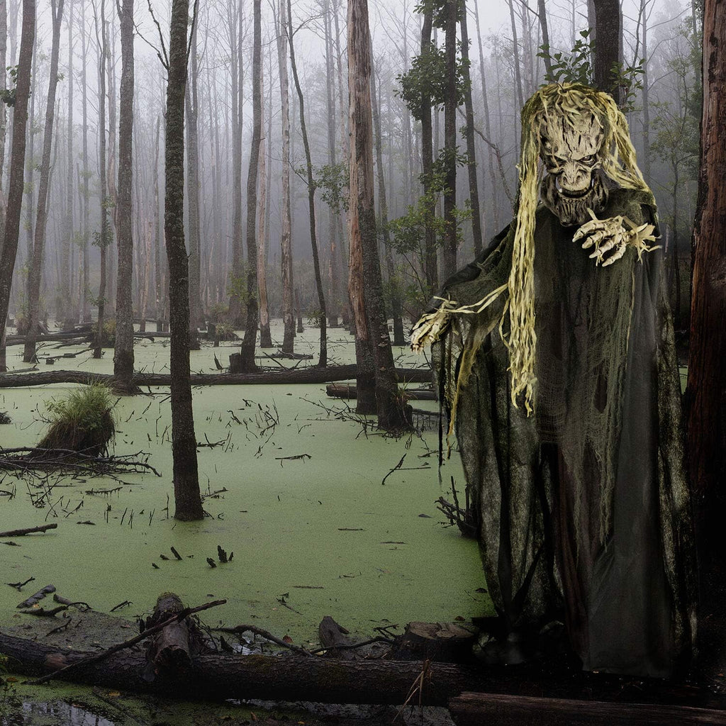 Life-Size Scary Talking Tree Man Halloween Animatronic with Touch Activated Lights and Sound, Battery Operated Indoor