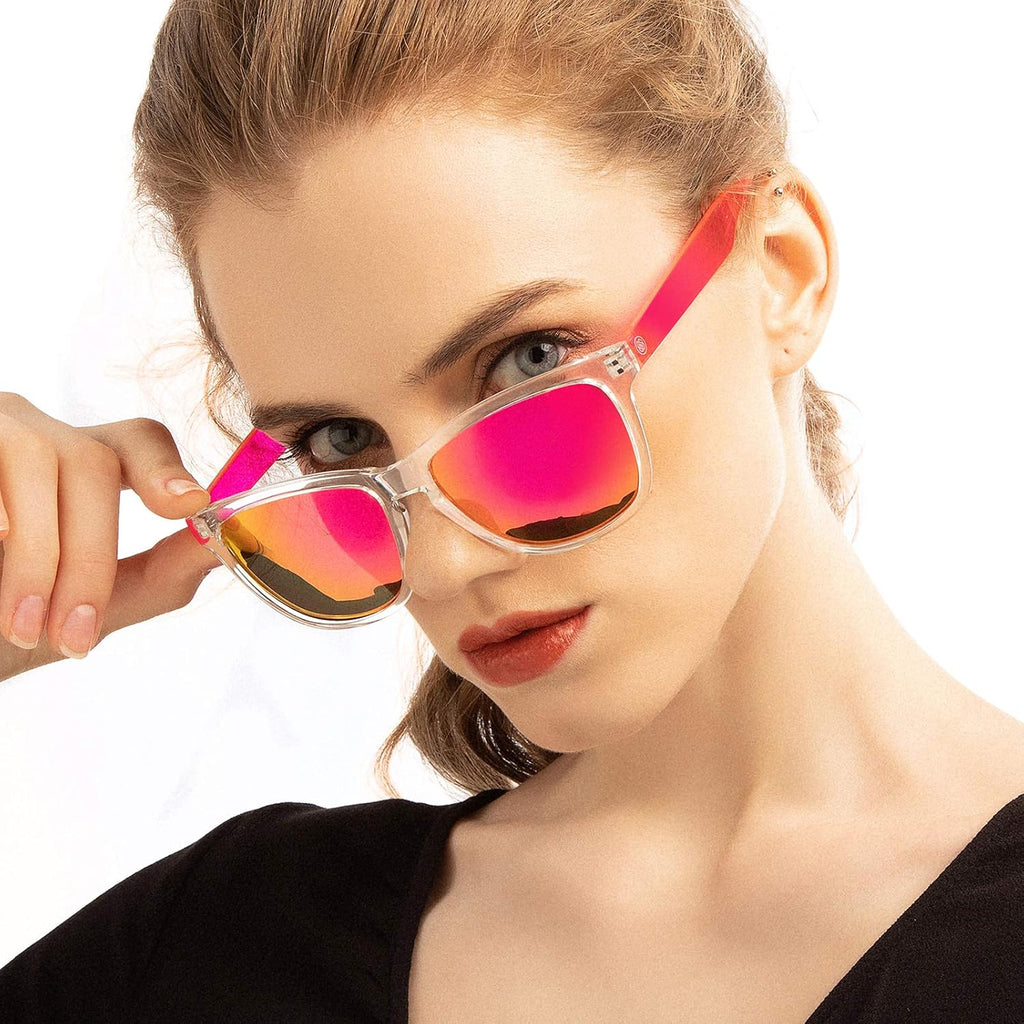 Sunglasses Womens,Classic Square Frame UV400 Mirrored Lens,Sunglasses Fit For Beach,Vacation,Driving