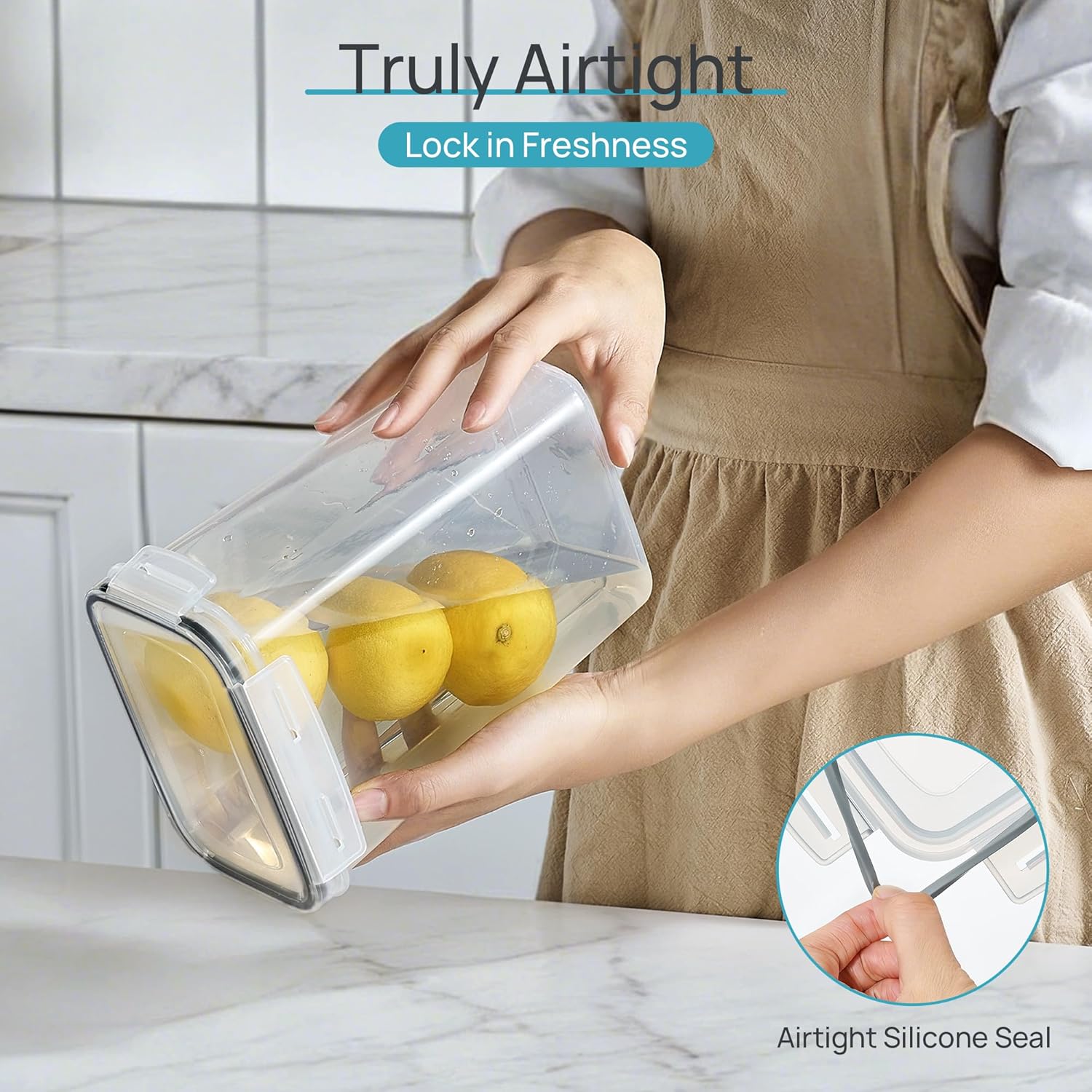 Airtight Food Storage Containers with Lids, Vtopmart 24 pcs Plastic Kitchen and Pantry Organization Canisters for