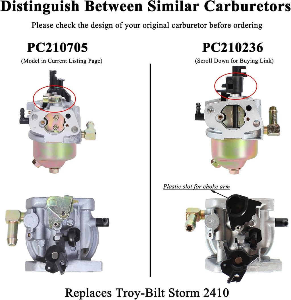 951-12705 Carburetor for Troy-Bilt Storm 2410 2620 31AS62N2711 31AS2P5C711