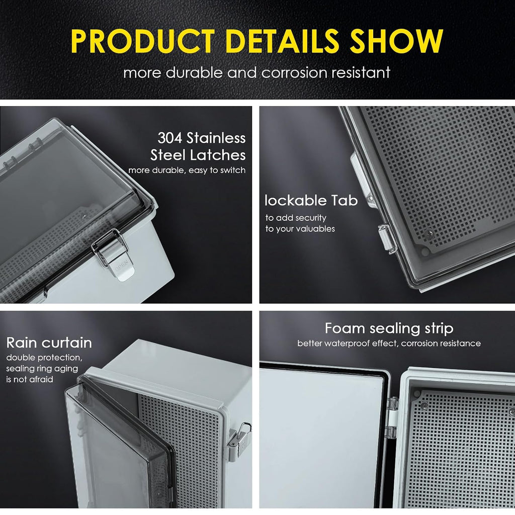 IP67 ABS Outdoor Electrical Junction Box Waterproof with Aluminum DIN Rail