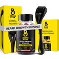 Derma Roller and Beard Growth Gummies Bundle - Mens Grooming Kit with 540 Titanium Microneedle Face Roller 0.25 mm