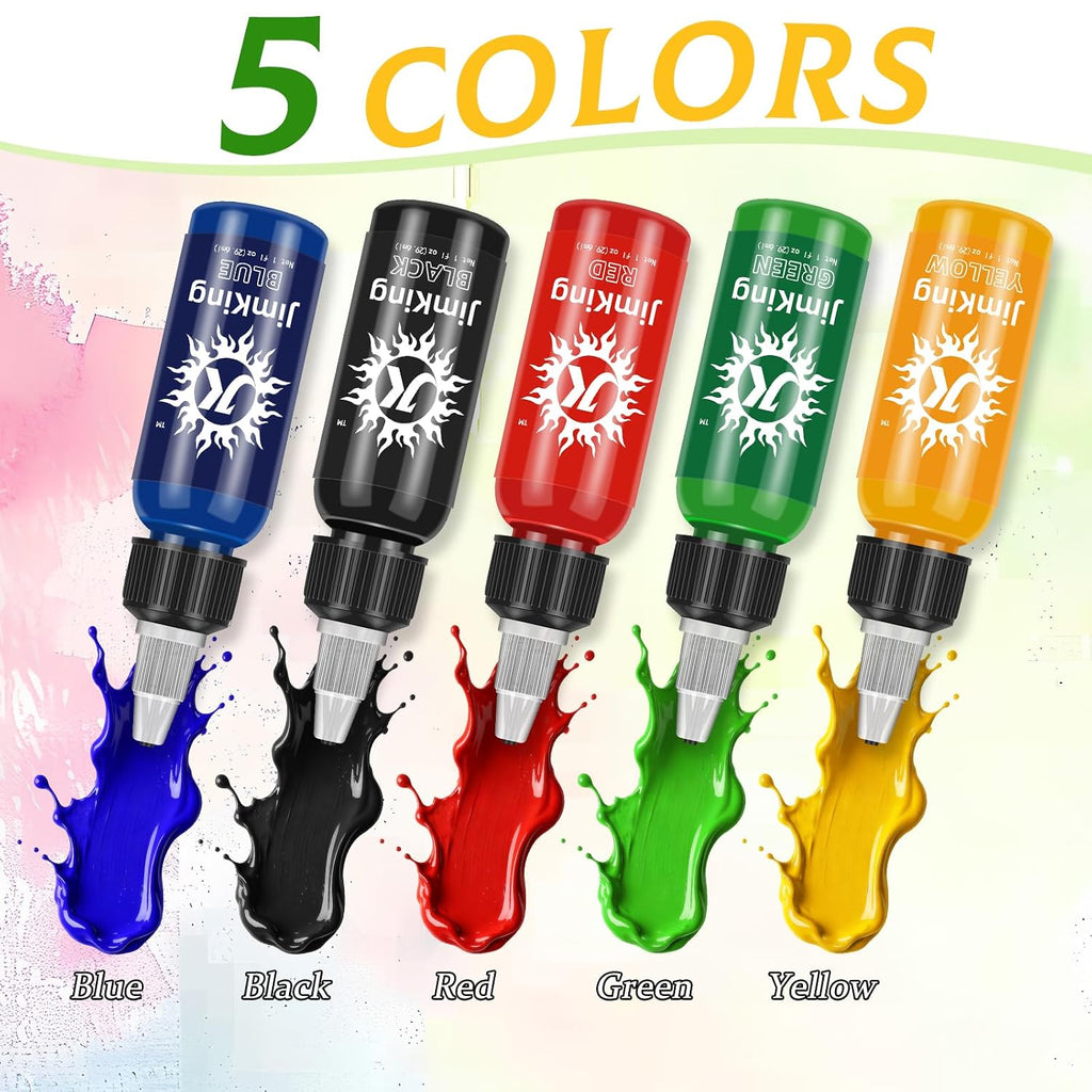 30ml Tattoo Ink, Tattoo Color Supply, 5 Colors Natural Plant Pigment for Permanent Makeup Tattoos, Long Lasting Vivid