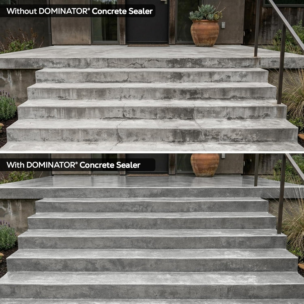 Concrete Sealer for Driveway 1 Gallon | Penetrating Water Based Paver Sealer Outdoor Waterproof | Natural Look Cement