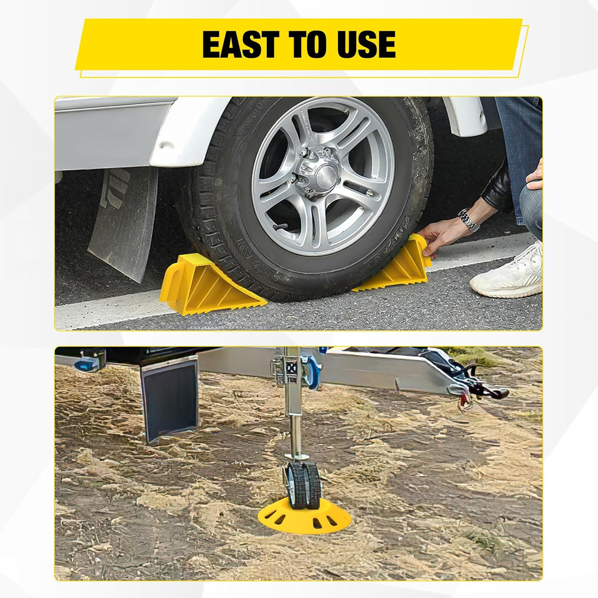 Trailer Tongue Jack Wheel Chocks and Dock Kit