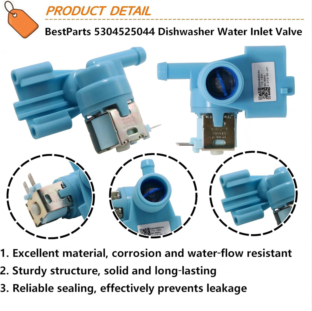 BestParts 5304525044 Dishwasher Water Inlet Valve