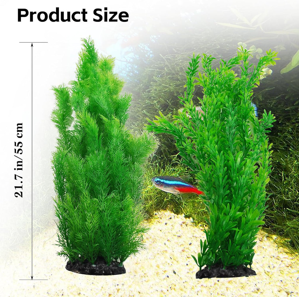 Aquarium Plants Plastic Realistic Tall Fish Tank Plant Decorations Seaweed Fish Tank Decor Artificial Plants Ornament