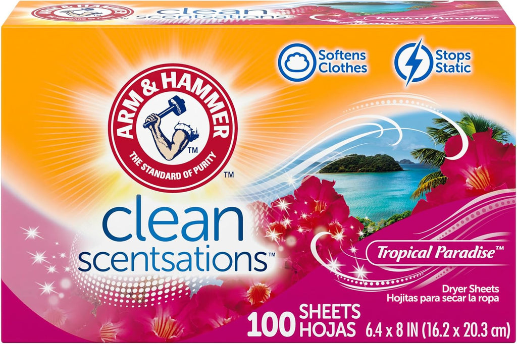 Fabric Softener Dryer Sheets, Tropical Paradise, 100 Count