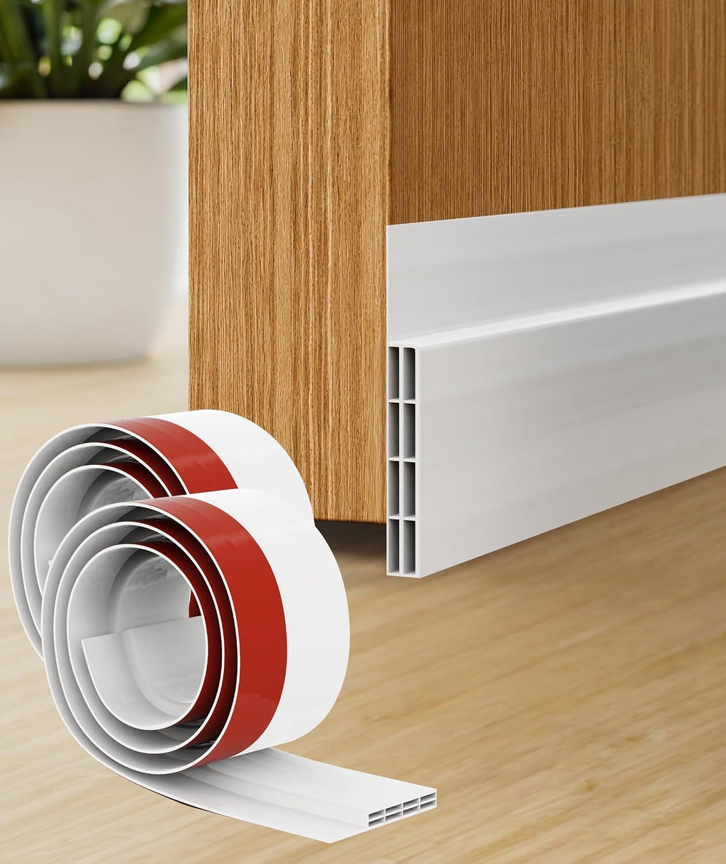2 Pack One-Sided Door Draft Stopper for Bottom of Doors, Door Sweep with Adhesive Installation, Draft Blocker and