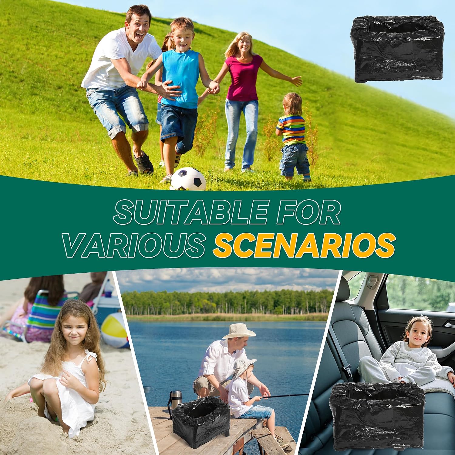 In-car Portable Toilet Collapsible Potty, Emergency Toilet | Temporary Potty For Outdoor Camping, Road Trips, Traffic