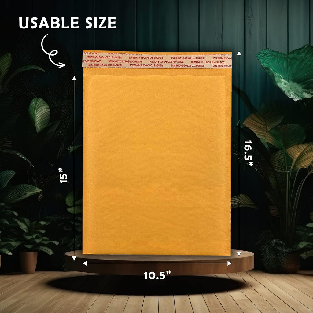 Kraft Bubble Mailers 10.5x16 20 Pack Usable 10.5x15