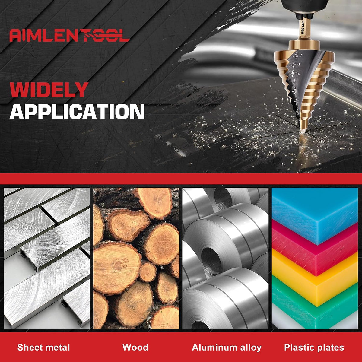 Hex Shank Cobalt Step Drill Bit Set