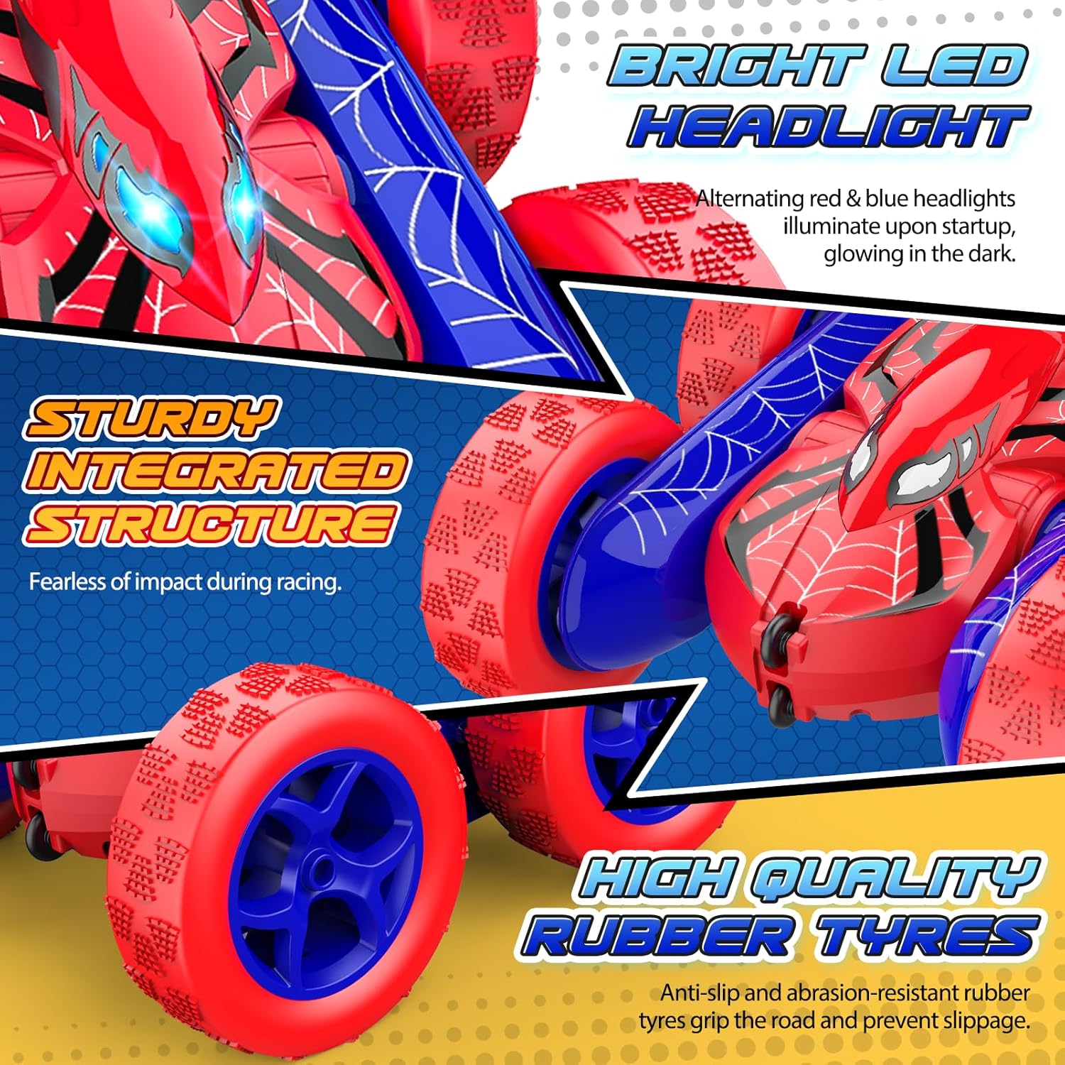 Remote Control Car,RC Cars Boys Toys for 3 4 5 6 7 8 9 10 11 12 Year Old Boy Double Sided 360°Flip 4WD Rechargeable