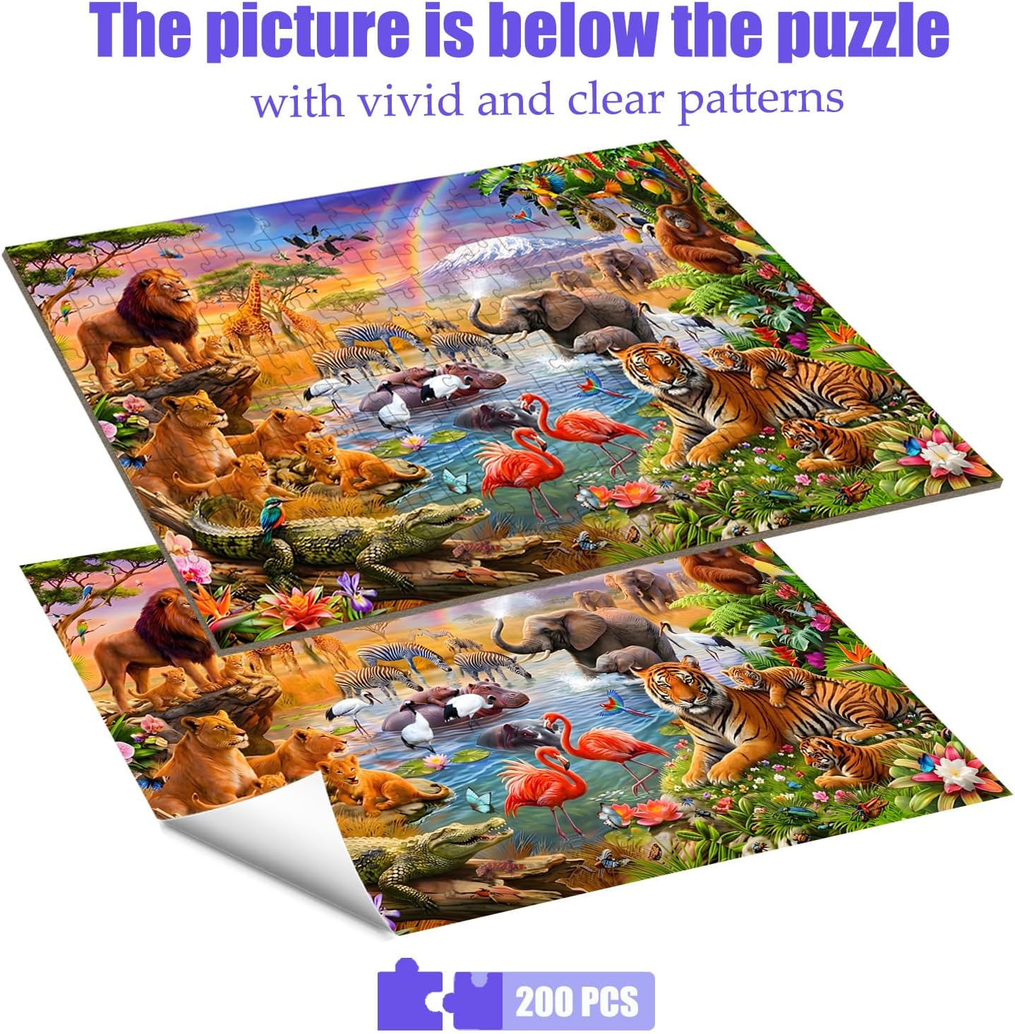 Puzzles for Kids Ages 6-8 8-10 Year Old - Animal World, 200 Pieces Jigsaw Puzzles for Kids, Learning Educational Toys