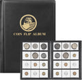 Coin Flips 2x2 Holder Album, 120 Pockets Cardboard Storage Book | Coin Collection Supplies for Collectors
