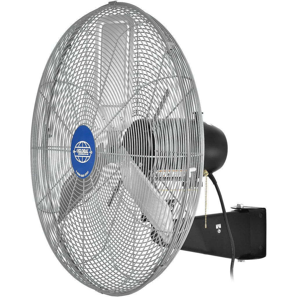 24" Diameter Deluxe Oscillating Wall Mount Fan, 3 Speed