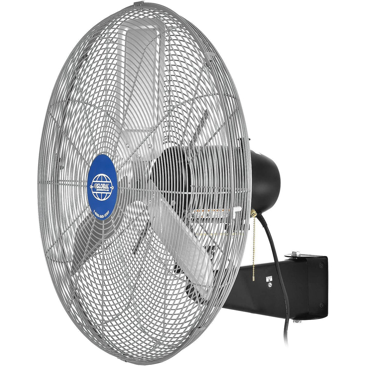 24" Diameter Deluxe Oscillating Wall Mount Fan, 3 Speed