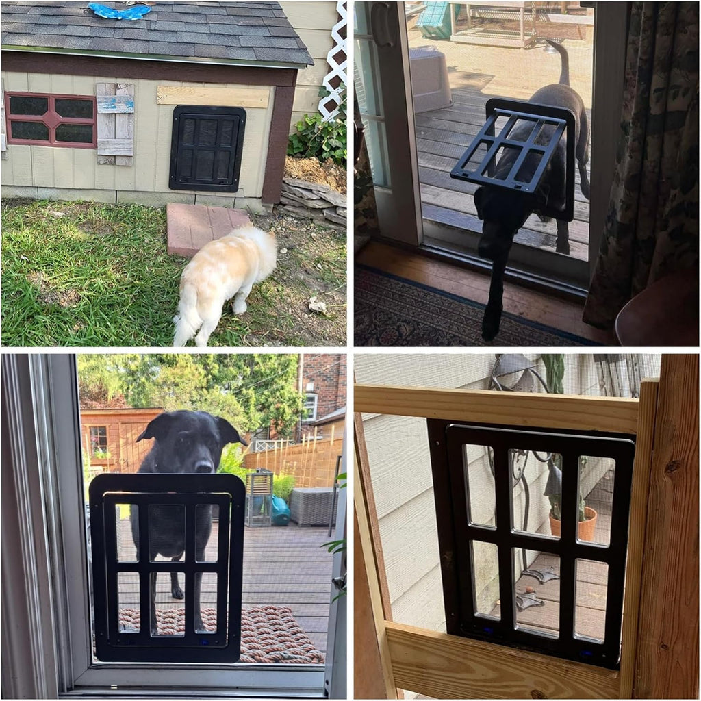 Dog Screen Door for Sliding Screen Door, Flap Opening 11.2" x 14.4", Screen Door with Magnetic Doggie Door Built-in