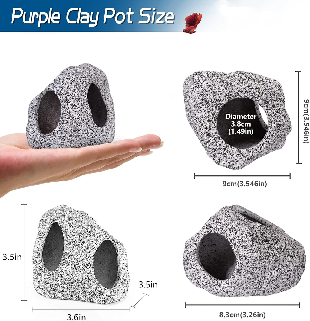 Betta Fish Tank Rock Cave Decor Aquarium Accessories, Medium | Aquarium Decorations Stones House for Hiding and
