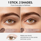 Dual-Ended Cream Eyeshadow Stick, Taupe Matte & Rose Gold Shimmer
