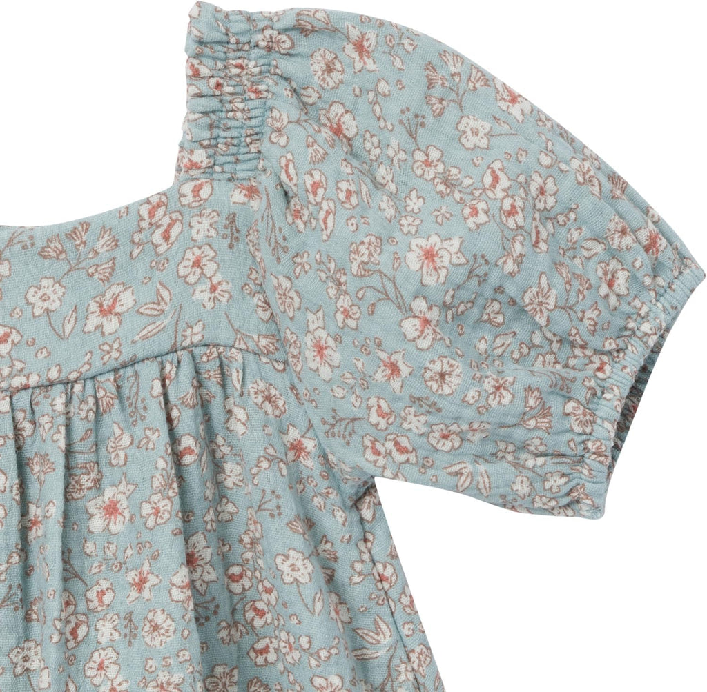 Baby Girls' 2-piece Puffed Sleeve Dress & Diaper Cover Set