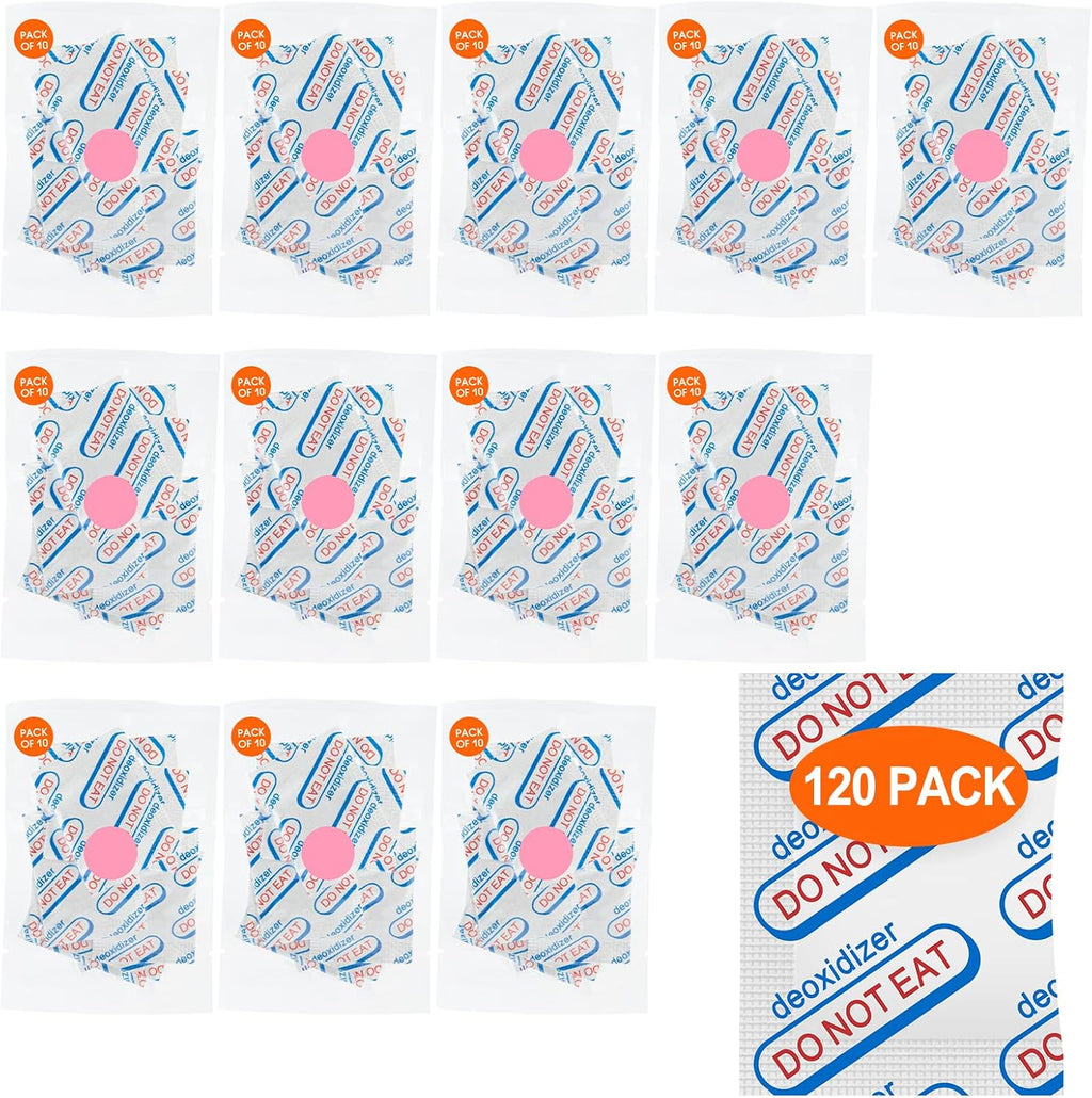 120 Packs 500CC Food Grade Oxygen Absorbers (10 Pack in Individual Vacuum Bag ) , Oxygen Absorbers For Long Term Food