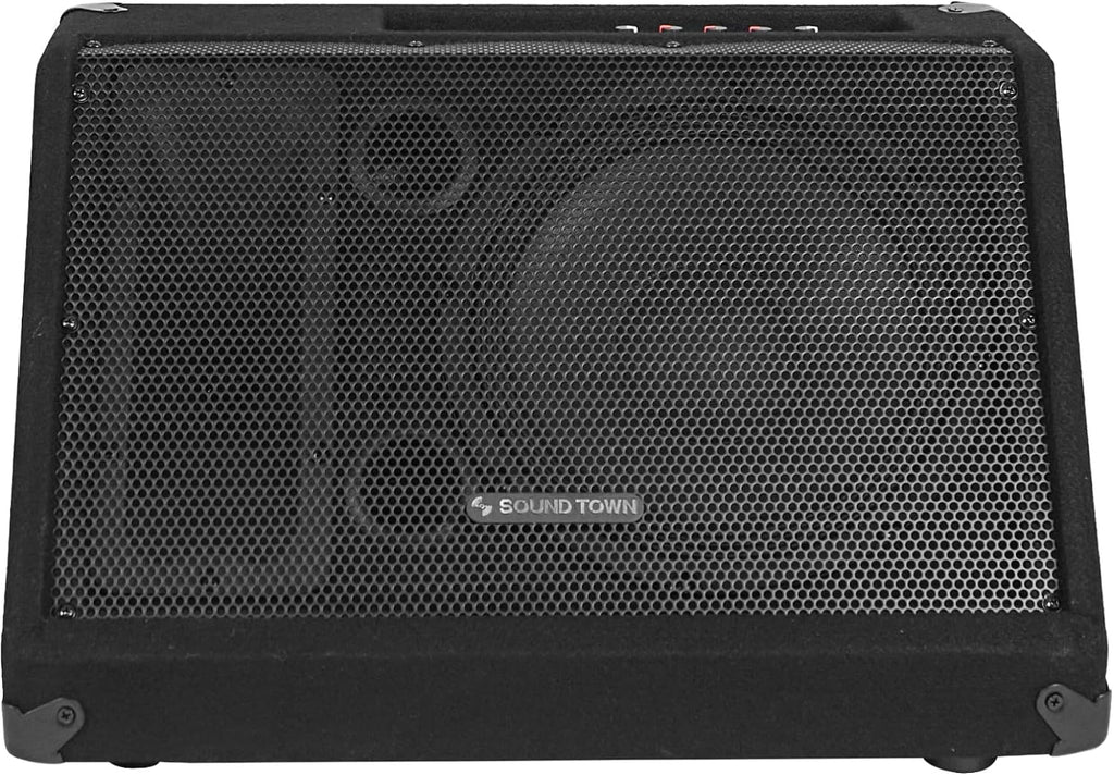 2-Pack Powered DJ PA Stage Monitor Speakers 10” 300W with Compression Driver for Live Sound, Bar, Church