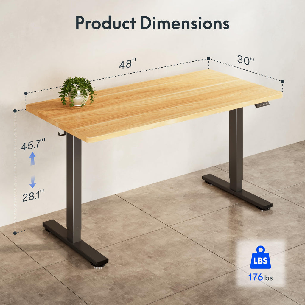 Electric Adjustable Workbench, 48x30 Inches Ergonomic Worktable for Garage, Workshop, Office and Home, Spacious