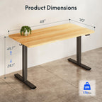 Electric Adjustable Workbench, 48x30 Inches Ergonomic Worktable for Garage, Workshop, Office and Home, Spacious
