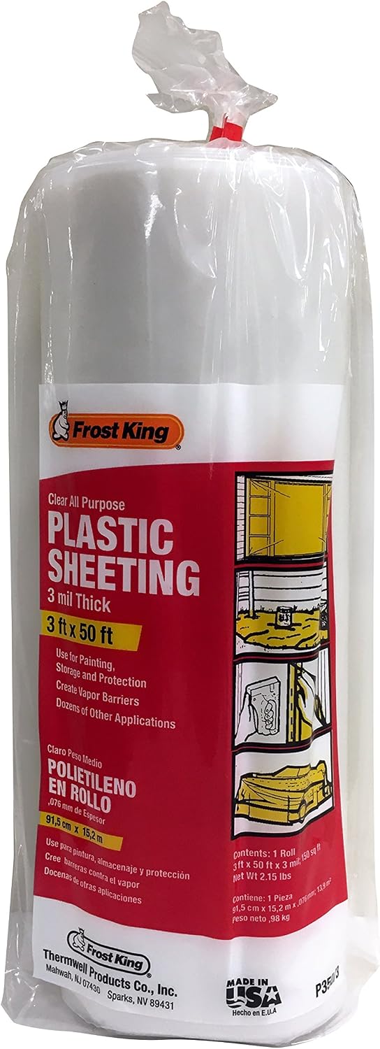 P350/3 Polyethylene Sheeting, 3' x 50 ' x 3 mil, Clear