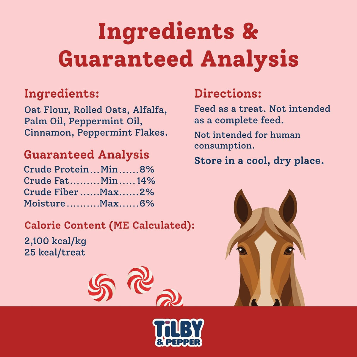 Tilby Horse Treats Bulk Peppermint Flavor 48 Ounce