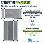 Expandable Window Screen, 15″ H × 21″–40″ W Horizontal, 2-Pack