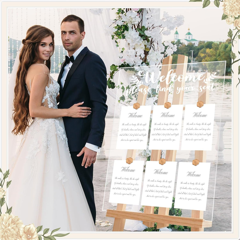 Wedding Seating Chart Display Board, 24x18Inches Acrylic Table Seating Chart for Wedding Reception, Clear Wedding