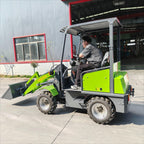 Full Electric Wheel Loader with Bucket, Compact Front End Loader, 1760 Lb Load Capacity Electric Wheel Skid Steer