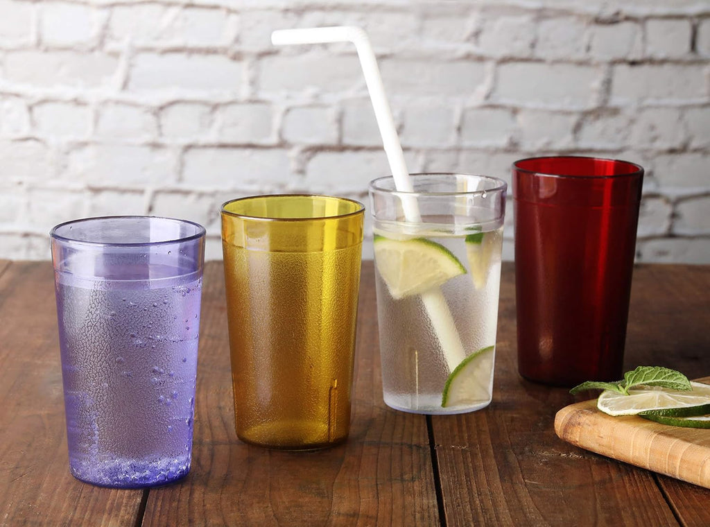 Restaurant-Grade Polycarbonate Beverage Tumblers, 5 oz, Clear, Set of 12
