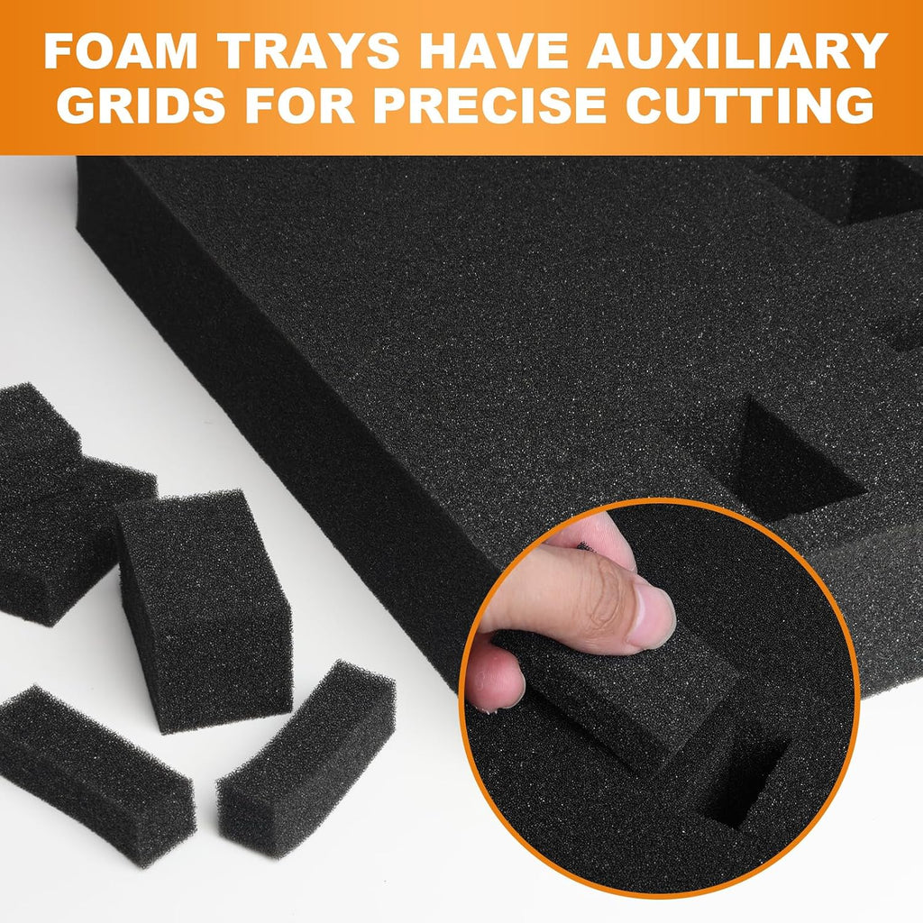 4 Pcs 16" x 16" x 0.8" & 0.4" Pick-and-Pluck Foam Padding Sheets